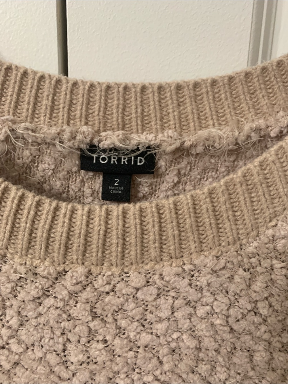 torrid Blush Taupe Cozy Textured Crewneck Sweater - Picture 2 of 6